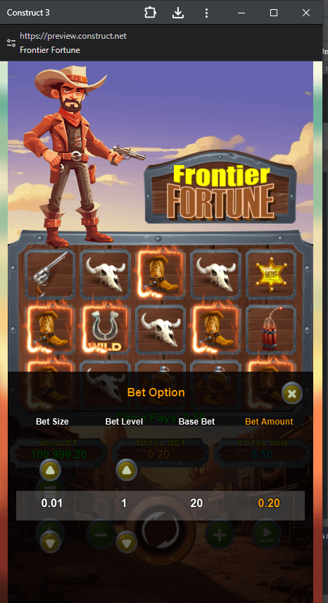 Frontier Fortune - HTML5 Game - 3